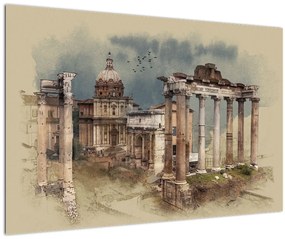 Obraz - Forum Romanum, Rím, Taliansko (90x60 cm)