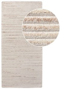 Krémový ručne tkaný vlnený behúň 80x180 cm Mango – House Nordic
