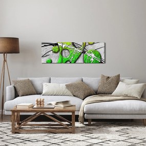 Abstraktný obraz (s hodinami) (90x30 cm)