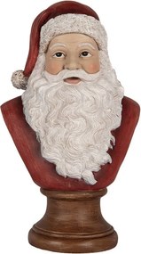 Červeno-biela vianočná dekorácia busta Santa - 18*12*30 cm