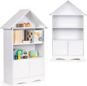 Biely detský regál v tvare domčeka