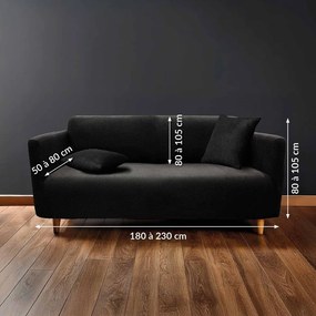 Čierny 3-miestny napínací poťah na pohovku Sacha – douceur d'intérieur