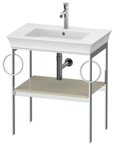 DURAVIT White Tulip samostatne stojaci kovový podstavec pod umývadlo, 1 polica + 2 držiaky na uterák, 684 x 450 x 760 mm, taupe vysoký lesk, WT4546BH3H3