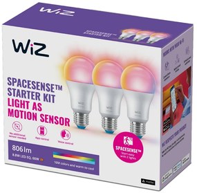 SADA 3x LED RGBW Stmievateľná žiarovka A60 E27/8,8W/230V 2200-6500K Wi-Fi - WiZ
