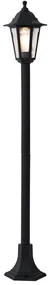 Klasické vonkajšie stĺpikové svietidlo čierne 122 cm IP44 - New Haven Hammered