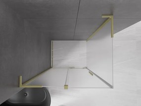Mexen Velar L, sprchový kút s posuvnými dverami 100 x 85 cm, 8mm sklo námraza, zlatá matná, 871-100-085-33-55