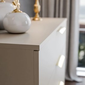 KOMODA MARION 2S KAŠMÍR ZLATÉ ÚCHYTKY LED 95 cm