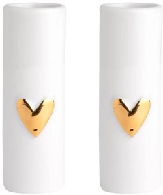 räder Porcelánové vázičky Gold Heart – set 2 ks