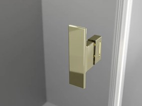 Mexen Mist-B, 1-krídlový výklopný sprchový kút 100 x 80 cm, číre sklo, zlatý lesklý profil, 8A2T-100-080-50-00