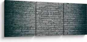 Obraz tehlovej steny (s hodinami) (90x30 cm)