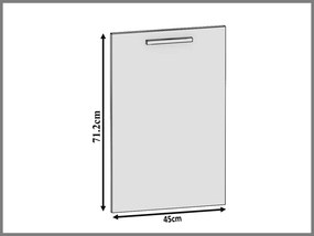Panel na umývačku Bekini zakrytý 45 cm šedý antracit Glamour Wood  TOR PZ45/1/WT/GW/0/B1