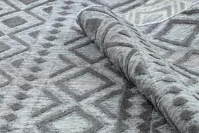 Koberec SOLE D3852 Boho, romby - ploské tkanie sivý