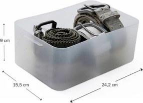 Súprava 5 plastových úložných organizérov PURE BOX A5, mliečny