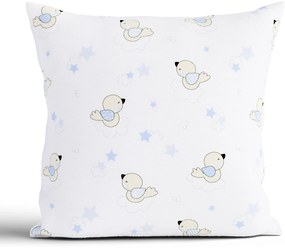 Bavlnená obliečka na vankúš Renforcé 40 × 40 cm - Vtáčiky modré