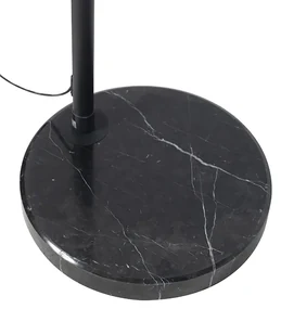 Oblúková lampa čierna zamatový tienidlo taupe so zlatom 50 cm - XXL