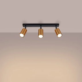 Sollux SL.1376 - Bodové svietidlo WINX 3xGU10/10W/230V čierna/meď