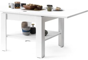 Rozkladací konferenčný/jedálenský stôl s odkladacou poličkou LIA biela