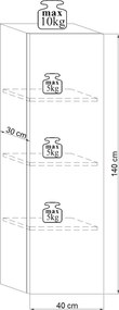 Závesná skrinka Vivien 40 cm čierny lesk