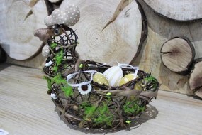 Hnedá prútená veľkonočná sliepočka 26cm