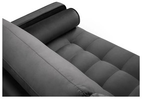 Tmavosivá zamatová pohovka Milo Casa Santo, 219 cm