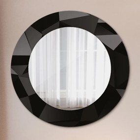 Okrúhle dekoračné zrkadlo s motívom Abstraktný čierny fi 50 cm