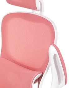 Kancelárska otočná stolička ENTO — sieť, biela / ružová
