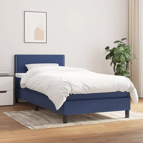 Boxspring posteľ s matracom modrá 100x200 cm látka 3139959