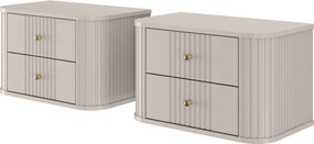 Nočné stolíky na stenu Vespera 56 cm - 2 ks - kašmírová / zlatá