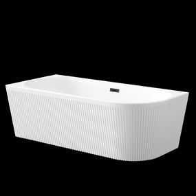 Invena Invena, voľne stojaca vaňa 170x80x58 cm, ľavá, biela lesklá, čierny prepad, INV-AN-02-14L-KPL