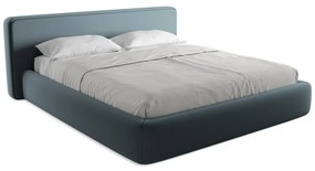 Modrá čalúnená dvojlôžková posteľ s úložným priestorom s roštom 180x200 cm Kiana – Makamii