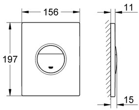 GROHE Nova Cosmopolitan - Ovládacie WC tlačidlo, chróm 38765000