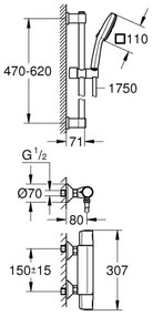 GROHE 34237003 - Termostatická sprchová batéria PRECISION TREND 150 mm chróm
