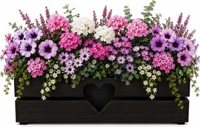 AMADEA Drevený obal s hrantíkom so srdcom tmavý, 52x21,5x17cm Český výrobok