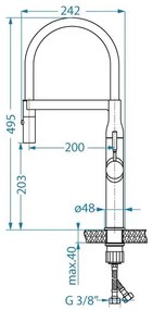 ALVEUS 1150892 - Drezová batéria s flexibilným ramienkom so sprškou MIRAGE 49,5cm