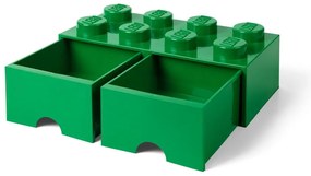 Zelený úložný box s dvoma zásuvkami LEGO®