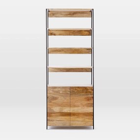 furniture-nabytek.cz - Knižnica drevo kov 90x213x35 z masívu mango