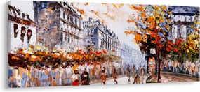Obraz - Život v meste (120x50 cm)