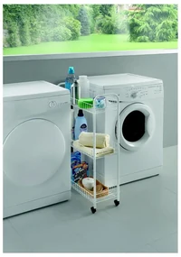 Trojposchodový pojazdný stojan do kúpeľne Metaltex Laundry, 23 × 84 cm