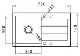 Pyramis 70006701 - Kuchynský drez NEXT 76x44 cm granit/béžová