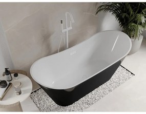 Mexen Celia, voľne stojaca vaňa 170 x 75 cm, biela-čierna, biely prepad, 52331707575-20