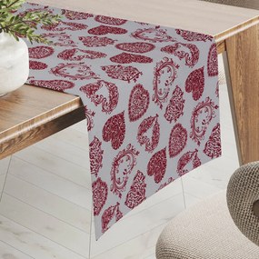 Biante Dekoračný behúň na stôl PML-095 Vínové srdcia na sivom 45x140 cm