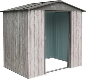 Záhradný domček BestBerg ZDB-2SD / 2,5 m² / 194 x 131 x 184 cm / dekor biele drevo / sivá