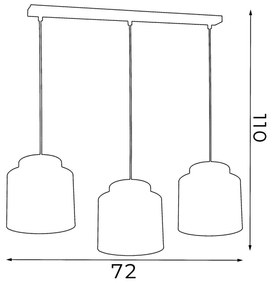 Luster na lanku FRODI 3xE27/60W/230V čierna