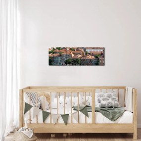 Obraz - Letecký pohľad na mesto (s hodinami) (90x30 cm)