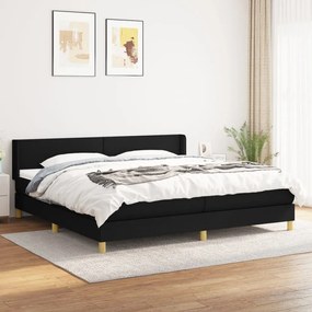 Boxspring posteľ s matracom čierna 200x200 cm látka 3130139