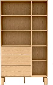 Moderná dizajnová knižnica CAJA dub bookmatch 110 cm