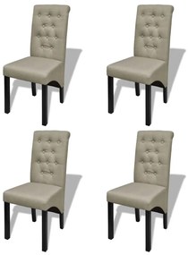 Jedálenské stoličky 4 ks, béžové, látka