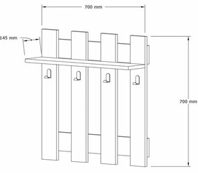 Nástenný vešiak Carina Sapphire