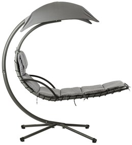 ModernHome Záhradné hojdacie kreslo sivé