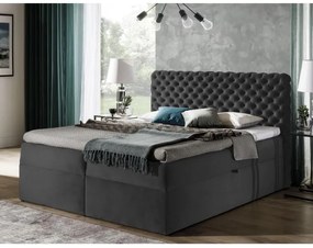 Čalúnená posteľ 200x200 CLARITA - sivá + topper ZDARMA